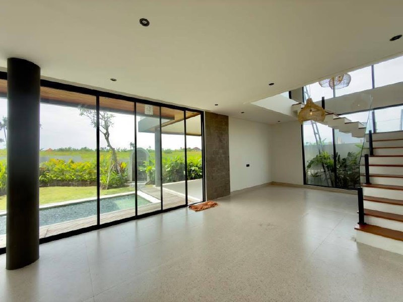 Brand-New Black Tropical Villa with Rice Terrace Views in Pererenan–Munggu